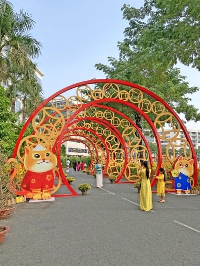 ベトナムの旧正月花祭りの様子