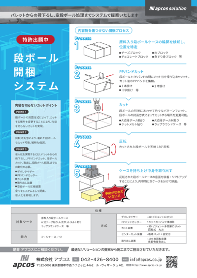 株式会社アプコス様ー段ボール開梱システム2